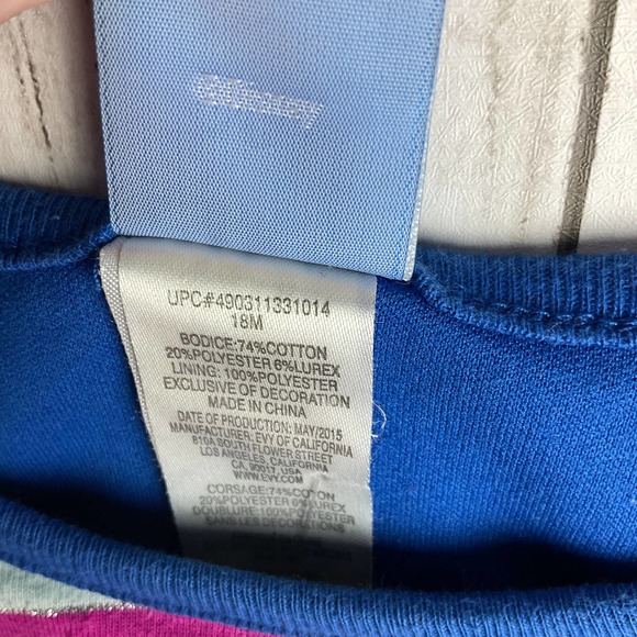 Disney Frozen 18m Olaf Striped Dress Overlay - Picture 7 of 7